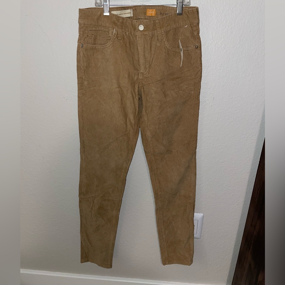 Anthropologie Stet women’s khaki corduroy slim ankle pants